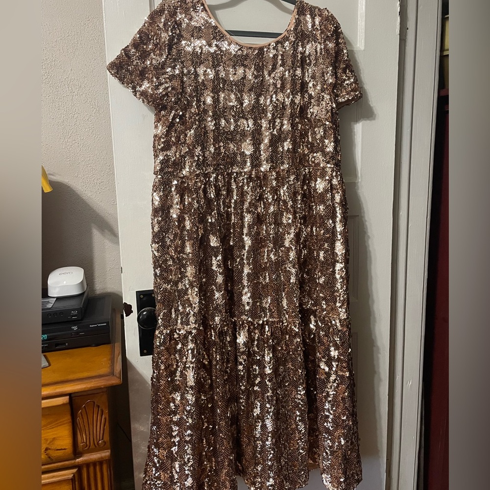 Maeve Bernadette Sequined Midi Dress